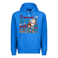 True Royal I Run On Coffee And Baseball Frappe Premium Hoodie - FaDigitalArtStudio