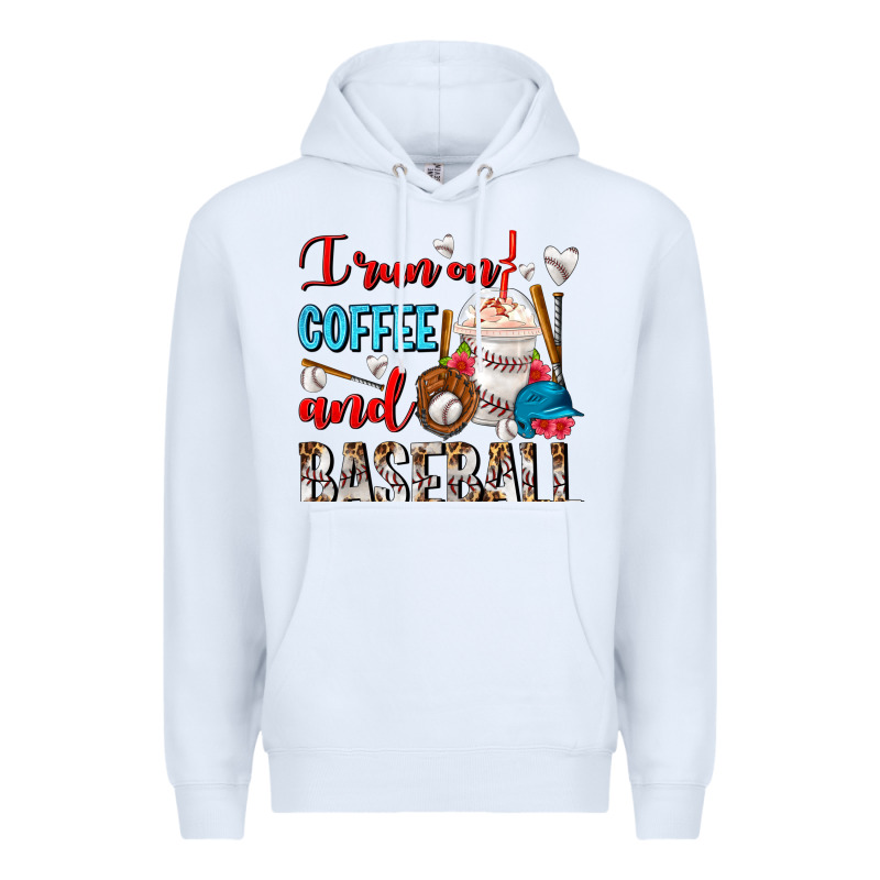 I Run On Coffee And Baseball Frappe Premium Hoodie by FaDigitalArtStudio | Teevron