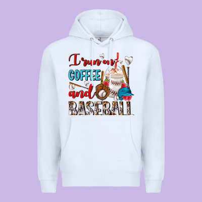I Run On Coffee And Baseball Frappe Premium Hoodie Designed By Fadigitalartstudio
