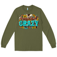 Army Green Western Beautiful Crazy Long Sleeve Tee - texasbilliewilder
