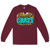 Burgundy Western Beautiful Crazy Long Sleeve Tee - texasbilliewilder