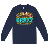 Navy Western Beautiful Crazy Long Sleeve Tee - texasbilliewilder