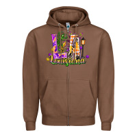 Chestnut Louisiana LA Mardi Gras Zipper Hoodie - FaDigitalArtStudio