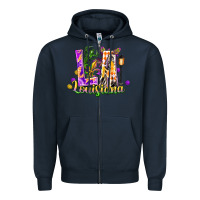 Navy Louisiana LA Mardi Gras Zipper Hoodie - FaDigitalArtStudio