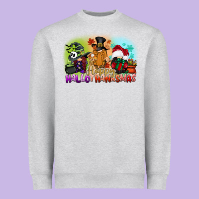 Happy Hallothanksmas Gnomes Heavyweight Sweatshirt Designed By Cowgirlartshop