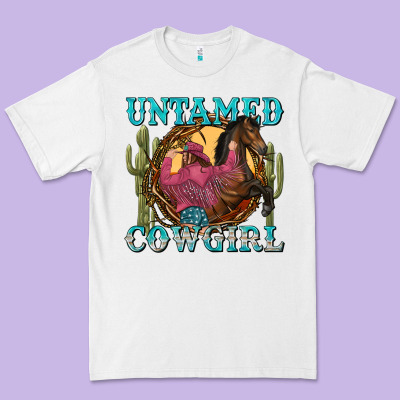 Untamed Cowgirl Premium Tee Designed By Nancycooperartshop