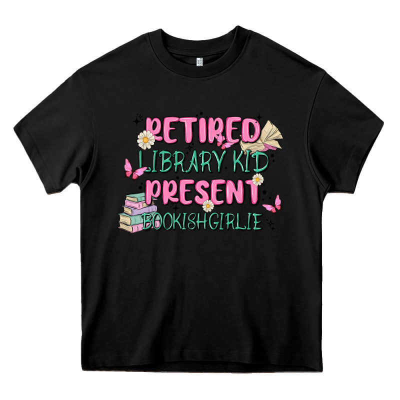 Retired Library Kid Present Bookish Girlie Heavy Core Tee by MaliasSmallBusiness | Teevron