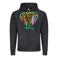 Vintage Black Aries Zodiac Sign Sunflower Leopard Serape Vintage Hoodie - RanaPortraitStore