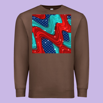 American Flag Stripes Seamless Pattern Premium Sweatshirt Designed By Bundleandbundleshop