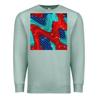 Seafoam american flag stripes seamless pattern Premium Sweatshirt - BundleAndBundleShop