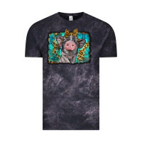 Cloud Black baby pig with leopard background Vintage Tee - BarkalooDesign