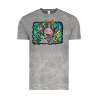 Cloud Rock baby pig with leopard background Vintage Tee - BarkalooDesign