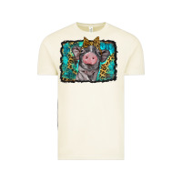 Vintage Arctic baby pig with leopard background Vintage Tee - BarkalooDesign