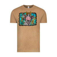 Vintage Camel baby pig with leopard background Vintage Tee - BarkalooDesign