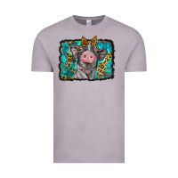 Vintage Zinc baby pig with leopard background Vintage Tee - BarkalooDesign