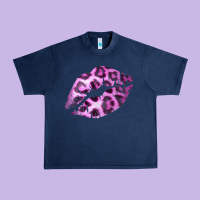 Pink Leopard Lips Urban Heavy Tee Designed By Bettercallsaul