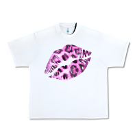 White Pink Leopard Lips Urban Heavy Tee - Bettercallsaul