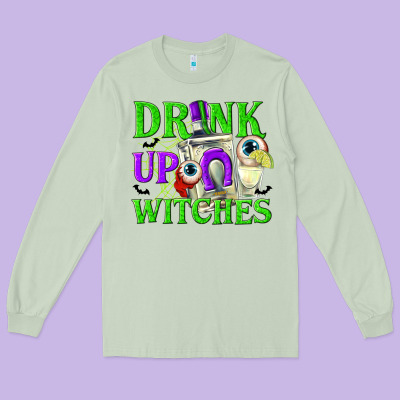Drink Up Witches Long Sleeve Tee Designed By Texasbilliewilder