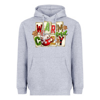 Heather Grey warm and cozy hot cocoa Heavyweight Hoodie - FaDigitalArtStudio