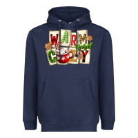Navy warm and cozy hot cocoa Heavyweight Hoodie - FaDigitalArtStudio