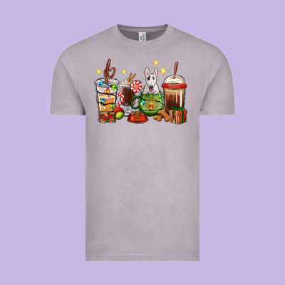 Christmas Coffee Cups With Bull Terrier Vintage Tee Designed By Ranaportraitstore