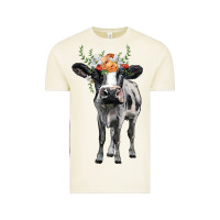 Vintage Arctic holstein cow floral wreath Vintage Tee - BarkalooDesign