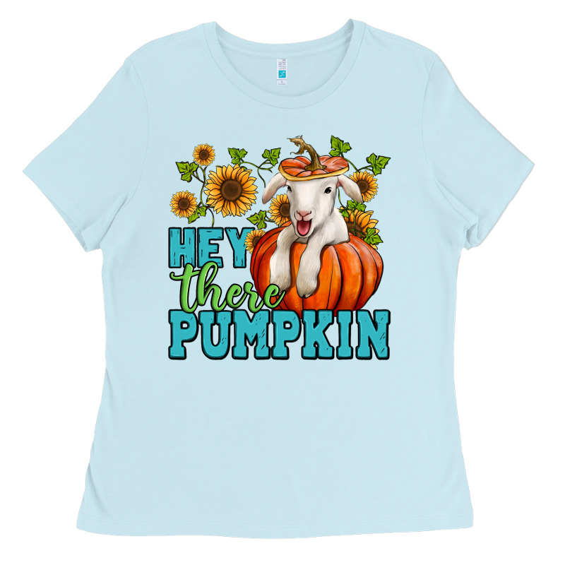Hey There Pumpkin Lamb Ladies Tee by NancyCooperArtShop | Teevron