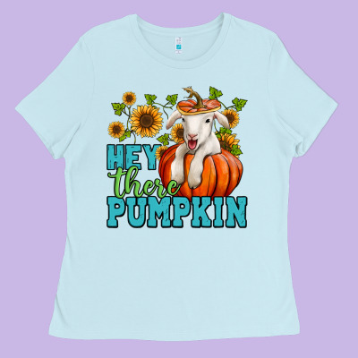Hey There Pumpkin Lamb Ladies Tee Designed By Nancycooperartshop