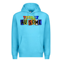 Ocean Blue Totally au-some Premium Hoodie - FaDigitalArtStudio