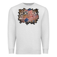 Oatmeal Heather 4th of july background Premium Sweatshirt - BundleAndBundleShop