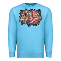 Ocean Blue 4th of july background Premium Sweatshirt - BundleAndBundleShop