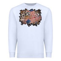 White 4th of july background Premium Sweatshirt - BundleAndBundleShop