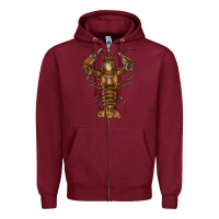 Burgundy Crawfish Zipper Hoodie - FaDigitalArtStudio