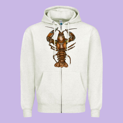 Crawfish Zipper Hoodie Designed By Fadigitalartstudio