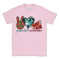 Bubblegum Pink peace love watermelon Classic Tee - SublimationCraftShop