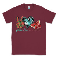 Burgundy peace love watermelon Classic Tee - SublimationCraftShop