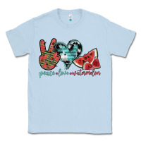Dusty Blue peace love watermelon Classic Tee - SublimationCraftShop