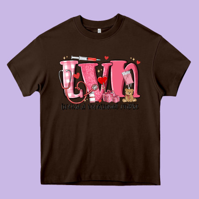 Lvn Licensed Vocational Nurse Valentine's Day Heavy Core Tee Designed By Maliassmallbusiness