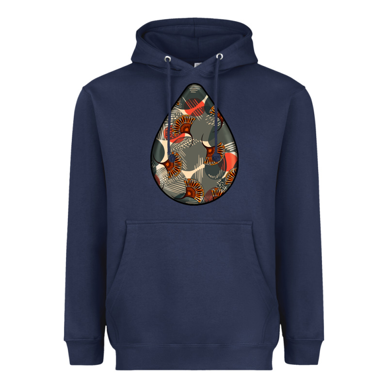 African Fabric Pattern Teardrop Earrings Heavyweight Hoodie by BundleAndBundleShop | Teevron