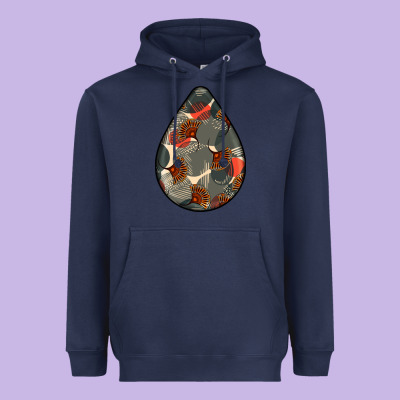African Fabric Pattern Teardrop Earrings Heavyweight Hoodie Designed By Bundleandbundleshop