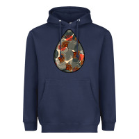 Navy african fabric pattern teardrop earrings Heavyweight Hoodie - BundleAndBundleShop