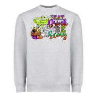 Heather Grey eat drink and be scary Heavyweight Sweatshirt - CowGirlArtShop