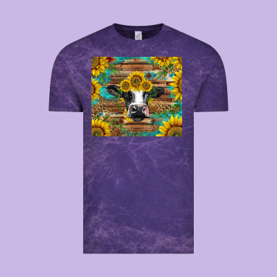 Holstein Cow With Sunflowers Vintage Tee Designed By Barkaloodesign