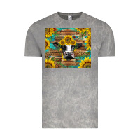 Cloud Rock holstein cow with sunflowers Vintage Tee - BarkalooDesign