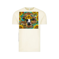 Vintage Arctic holstein cow with sunflowers Vintage Tee - BarkalooDesign