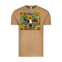 Vintage Camel holstein cow with sunflowers Vintage Tee - BarkalooDesign