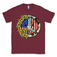 Burgundy Peace sign Classic Tee - JahusDesignShop