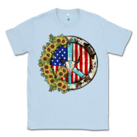 Dusty Blue Peace sign Classic Tee - JahusDesignShop