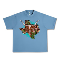 Pebble Blue texas longhorn texas map Urban Heavy Tee - JahusDesignShop