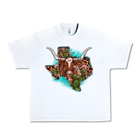 White texas longhorn texas map Urban Heavy Tee - JahusDesignShop